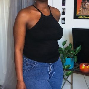 Black knit Ann Taylor loft tank top